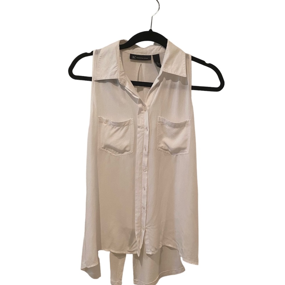 INC White Sleeveless Blouse Small